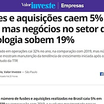 Fuses e aquisies caem 5% em 2020, mas negcios no setor de tecnologia sobem 19%